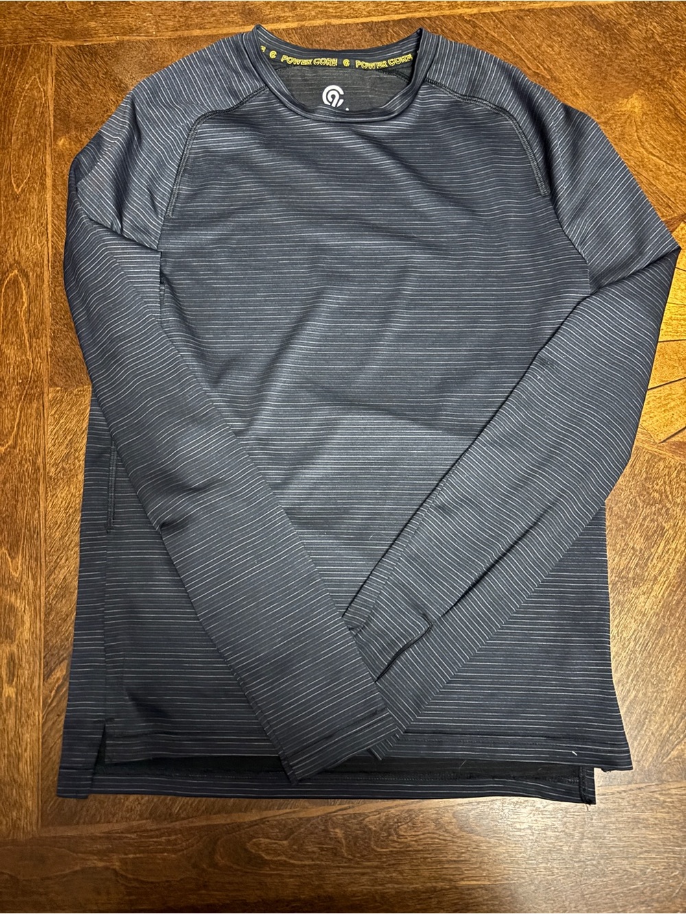 Champion women’s Long-Sleeve Crew Neck Shirt — Dark Blue with Thin Stripe